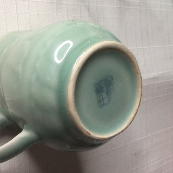 Celadon Koi fish print Imported fine porcelain Asian koi … - Picture 4 of 7